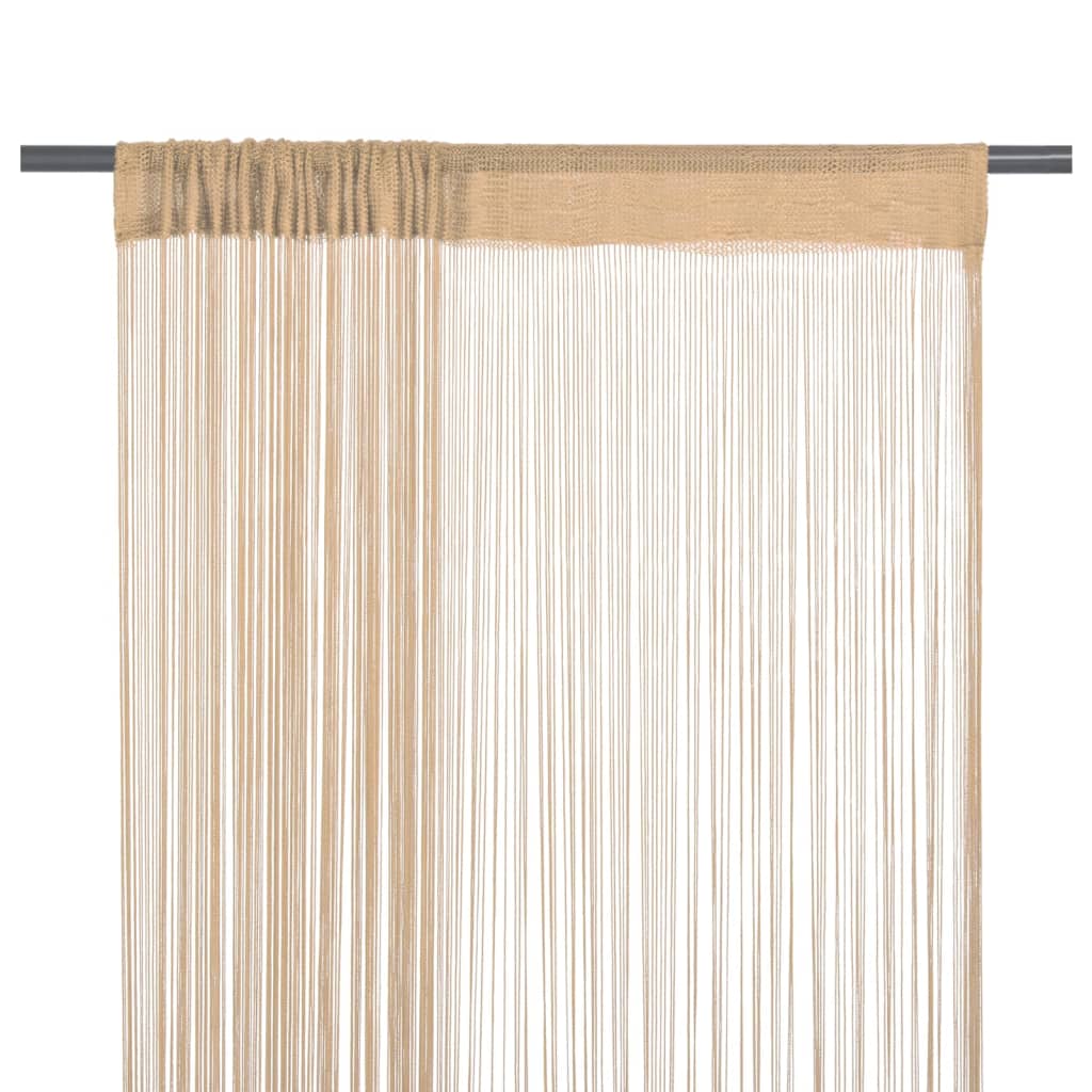 vidaXL String Curtains 2 pcs 100x250 cm Beige