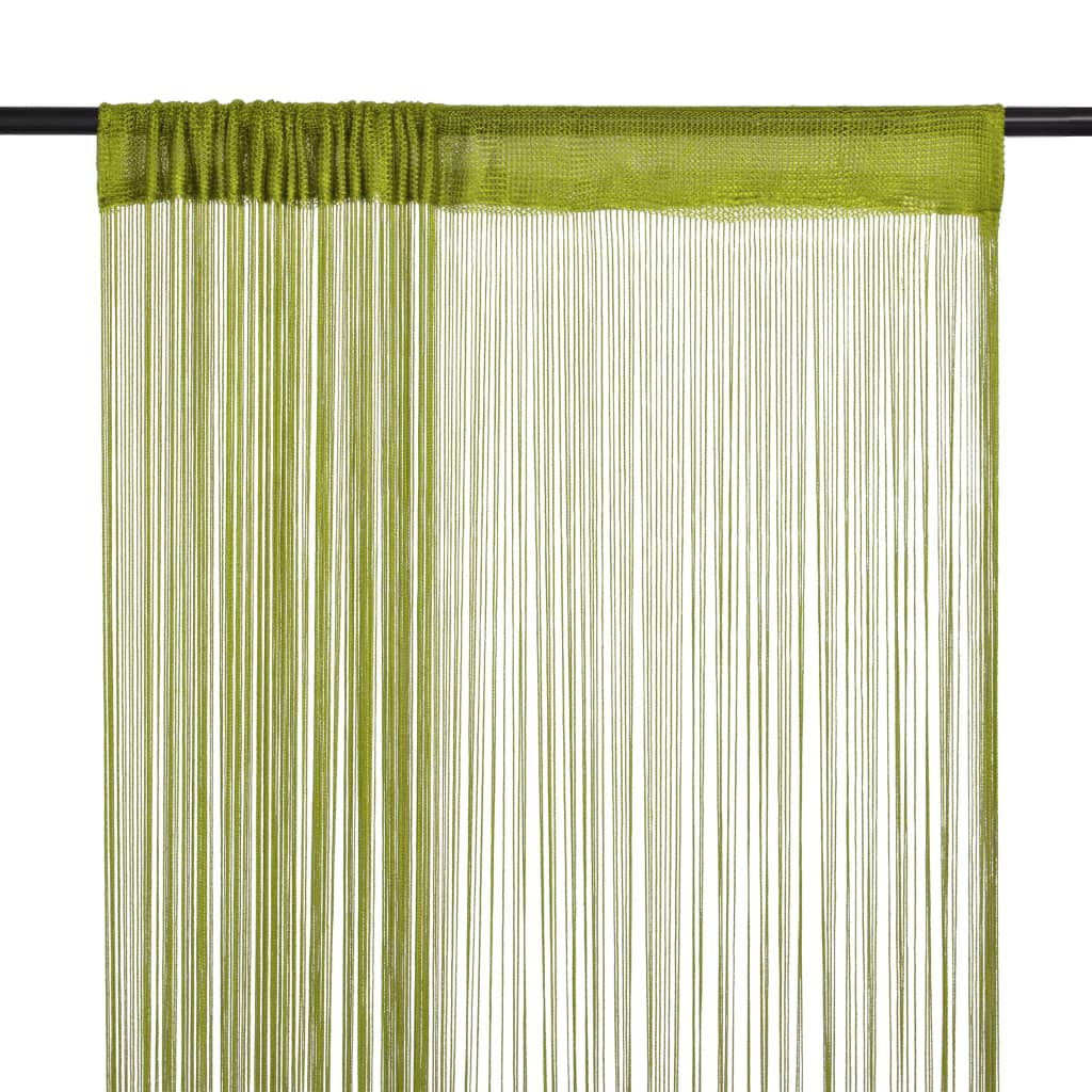 vidaXL String Curtains 2 pcs 100x250 cm Green