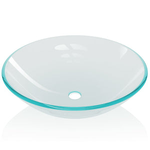 vidaXL Basin Tempered Glass 42 cm Transparent