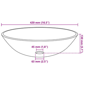 vidaXL Basin Tempered Glass 42 cm Transparent