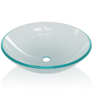 vidaXL Basin Tempered Glass 42 cm Frosted