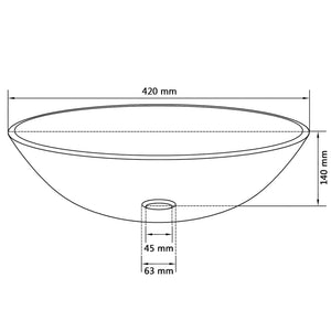 vidaXL Basin Tempered Glass 42 cm Frosted