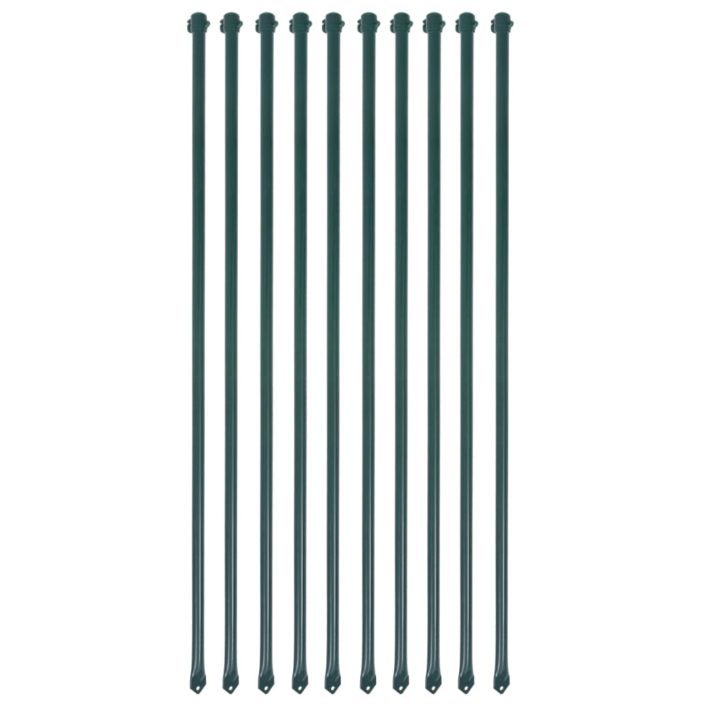 vidaXL Garden Posts 10 pcs 1 m Metal Green