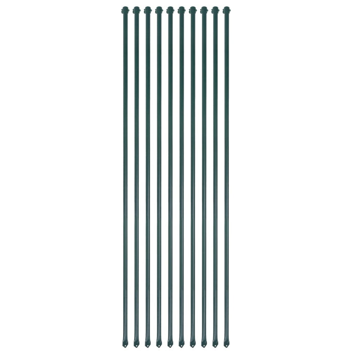 vidaXL Garden Posts 10 pcs 1.5 m Metal Green