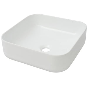 vidaXL Basin Square Ceramic White 39x39x13.5 cm