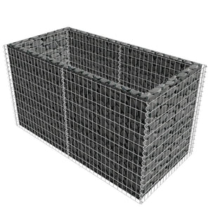 vidaXL Gabion Raised Bed Steel 180x90x100 cm Silver