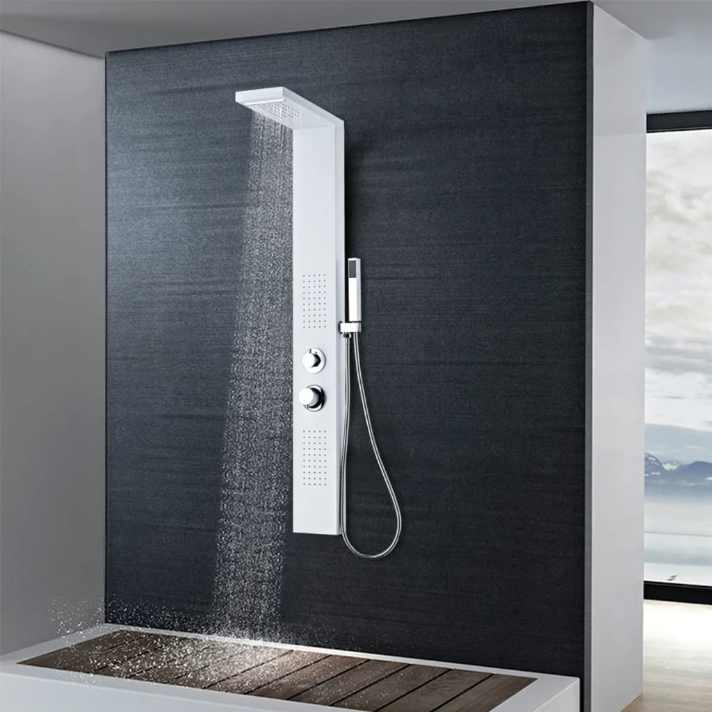 vidaXL Shower Panel System Aluminium Matte White