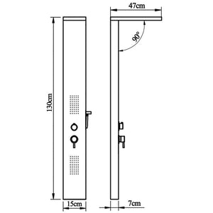 vidaXL Shower Panel System Aluminium Matte Black