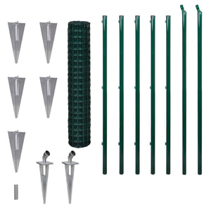 vidaXL Euro Fence Steel 10x1.7 m Green