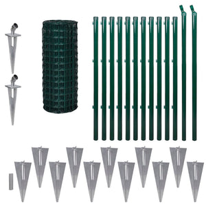 vidaXL Euro Fence Steel 25x1 m Green