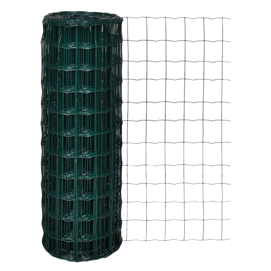 vidaXL Euro Fence Steel 25x1.7 m Green