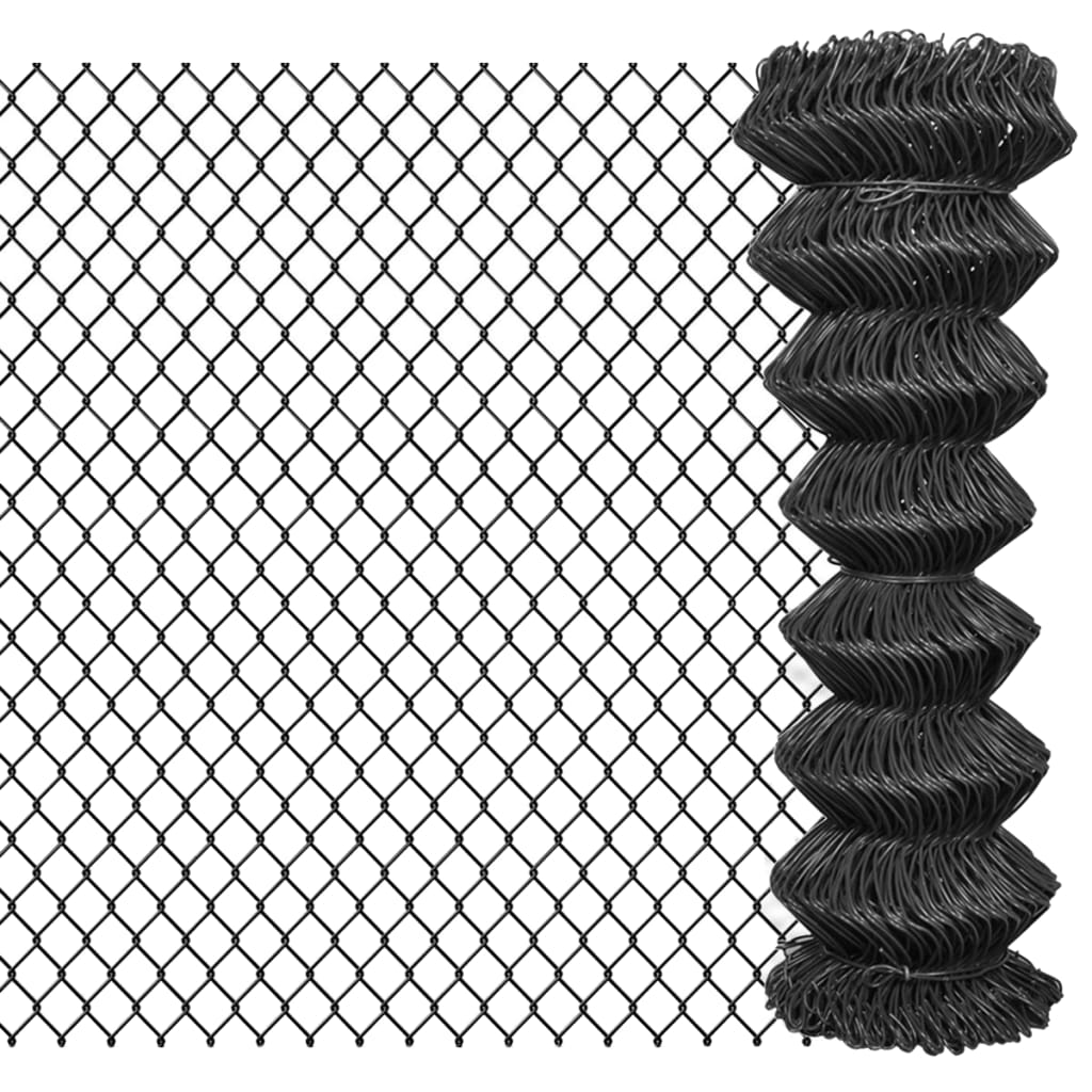 vidaXL Chain Link Fence Steel 15x1.25 m Grey