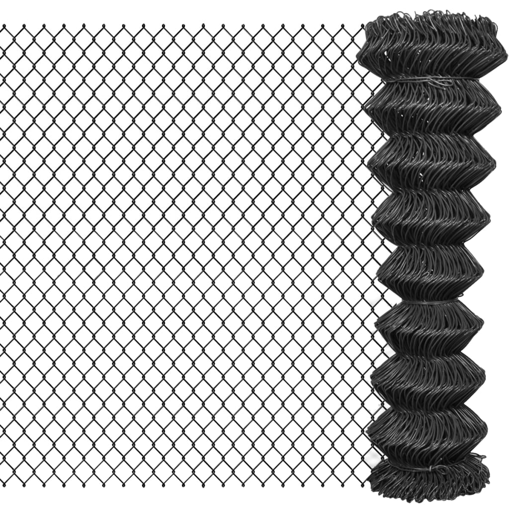 vidaXL Chain Link Fence Steel 15x1.5 m Grey