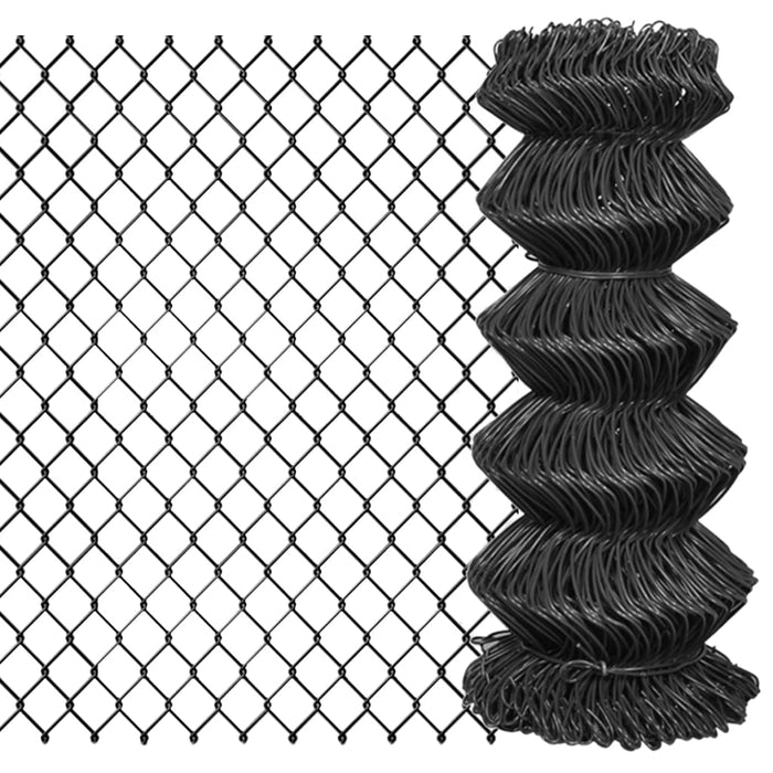 vidaXL Chain Link Fence Steel 25x0.8 m Grey