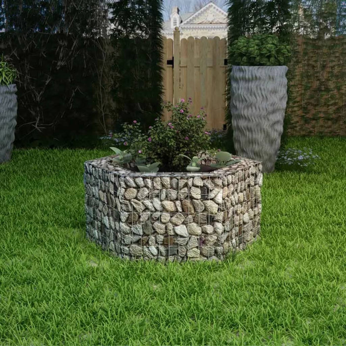 vidaXL Hexagonal Gabion Raised Bed 100x90x50 cm