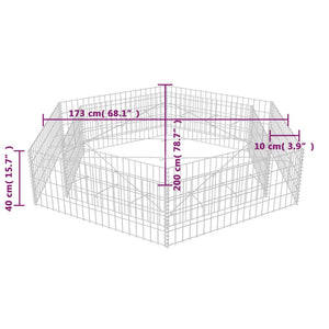 vidaXL Hexagonal Gabion Raised Bed 200x173x40 cm