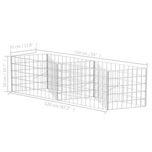 vidaXL Gabion Basket Galvanised Steel 120x30x50 cm