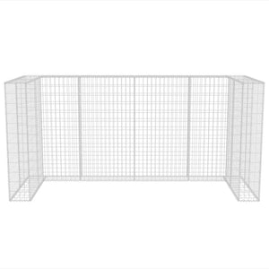 vidaXL Gabion Triple Wheelie Bin Surround Steel 250x100x120 cm