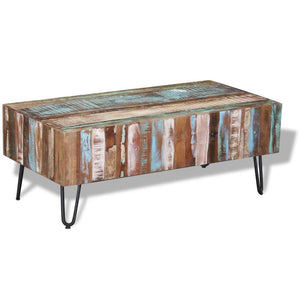 vidaXL Coffee Table Solid Reclaimed Wood 100x50x38 cm