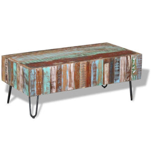 vidaXL Coffee Table Solid Reclaimed Wood 100x50x38 cm