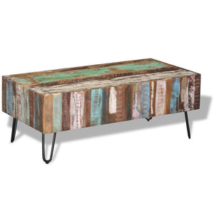 vidaXL Coffee Table Solid Reclaimed Wood 100x50x38 cm