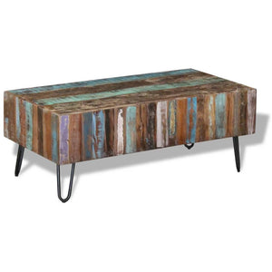 vidaXL Coffee Table Solid Reclaimed Wood 100x50x38 cm