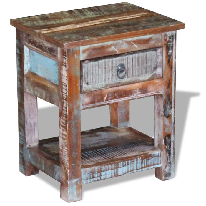 vidaXL Side Table with 1 Drawer Solid Reclaimed Wood 43x33x51 cm