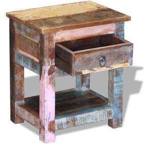 vidaXL Side Table with 1 Drawer Solid Reclaimed Wood 43x33x51 cm