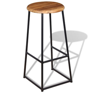 vidaXL Bar Stools 2 pcs Solid Teak Wood