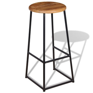 vidaXL Bar Stools 2 pcs Solid Teak Wood