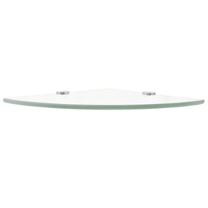 vidaXL Corner Shelf with Chrome Supports Glass Clear 25x25 cm