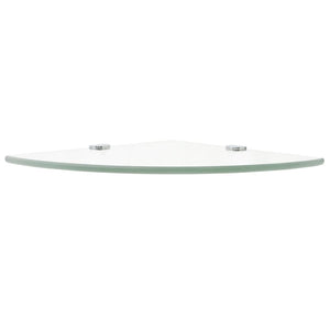 vidaXL Corner Shelf with Chrome Supports Glass Clear 35x35 cm