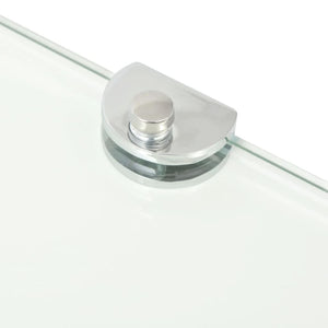 vidaXL Corner Shelf with Chrome Supports Glass Clear 35x35 cm