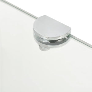 vidaXL Corner Shelf with Chrome Supports Glass Clear 45x45 cm