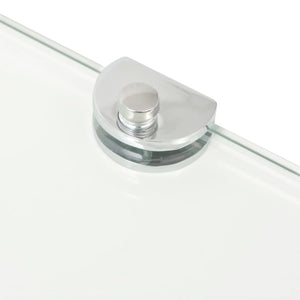 vidaXL Corner Shelf with Chrome Supports Glass Clear 45x45 cm