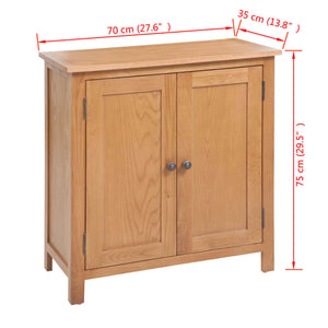 vidaXL Sideboard 70x35x75 cm Solid Oak Wood