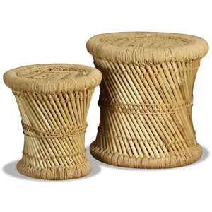 vidaXL Stools 2 pcs Bamboo and Jute