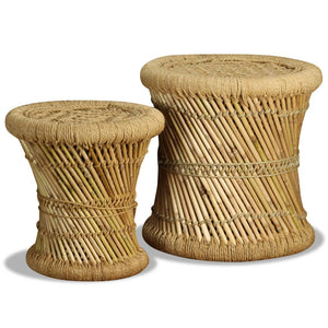 vidaXL Stools 2 pcs Bamboo and Jute