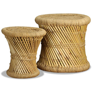 vidaXL Stools 2 pcs Bamboo and Jute