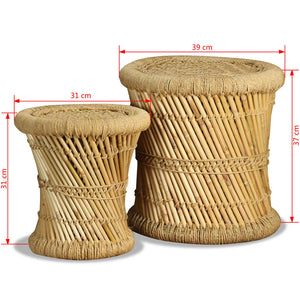 vidaXL Stools 2 pcs Bamboo and Jute