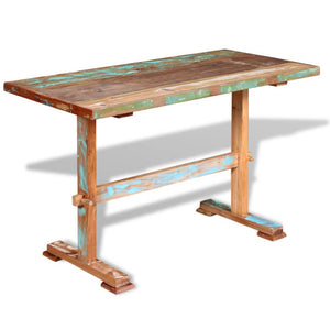 vidaXL Pedestal Dining Table Solid Reclaimed Wood 120x58x78 cm