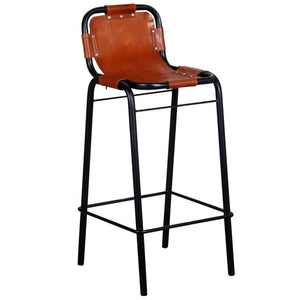 vidaXL Bar Stools 2 pcs Real Leather