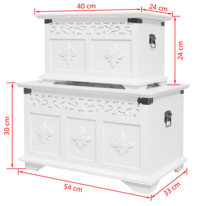 vidaXL Two Piece Storage Chest Set White