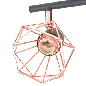 vidaXL Ceiling Lamp with 4 Spotlights E14 Black and Copper