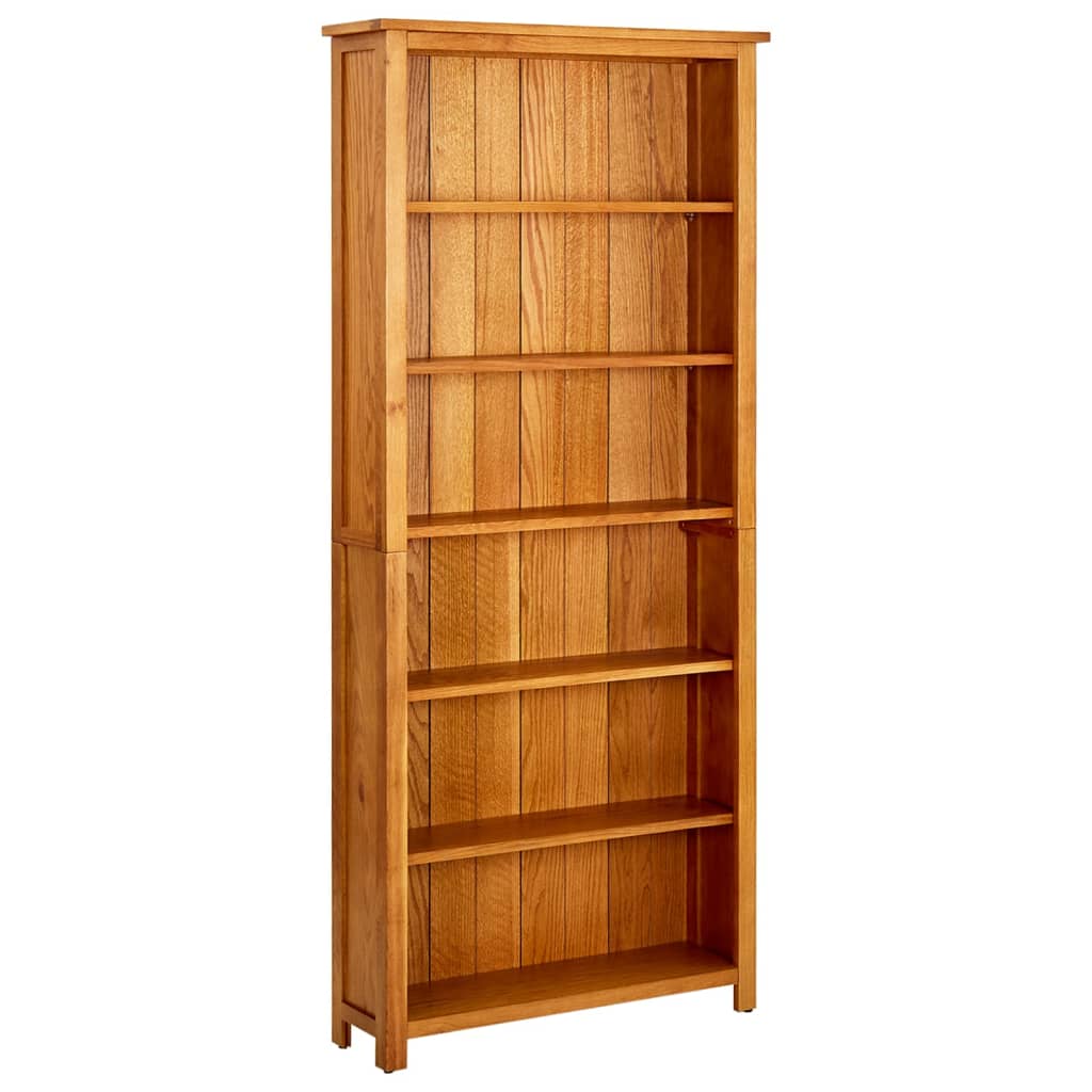 vidaXL 6-Tier Bookcase 80x22.5x180 cm Solid Oak Wood