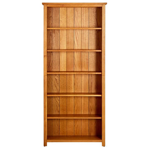 vidaXL 6-Tier Bookcase 80x22.5x180 cm Solid Oak Wood