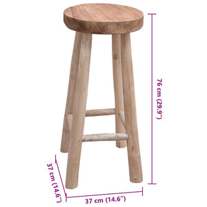 vidaXL Bar Stool Solid Teak Wood