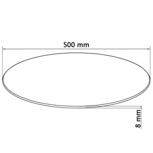 vidaXL Table Top Tempered Glass Round 500 mm