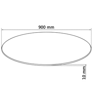 vidaXL Table Top Tempered Glass Round 900 mm