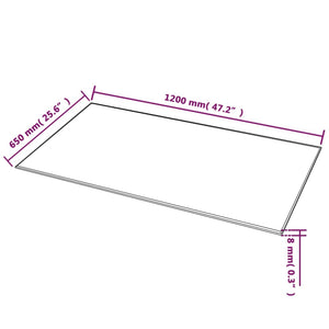 vidaXL Table Top Tempered Glass Rectangular 1200x650 mm